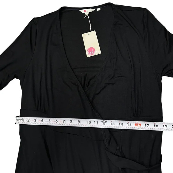 NWT Boden (14 R) Black Long Maxi Wrap Tie Waist Knotted Long Sleeve Dress - Picture 9 of 9